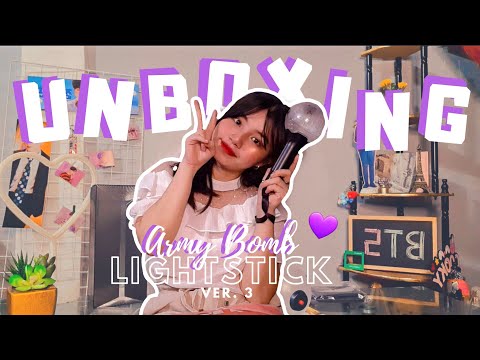 💜 UNBOXING BTS OFFICIAL LIGHT STICK - ARMY BOMB VER. 3 | PH 🇵🇭 | Sheryl Gabay