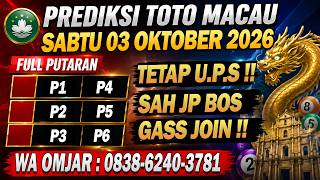 PREDIKSI MACAU HARI INI SABTU 03 OKTOBER 2026 | PREDIKSI MACAU JITU | MACAU 4D J