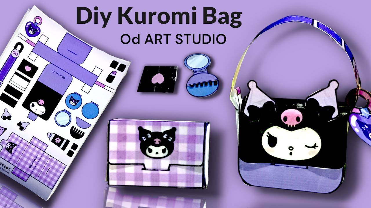 DIY KUROMI BAG ● HOW TO MAKE PAPER KUROMI BAG ● KUROMI CRAFT ● SANRIO KUROMI OD ART STUDIO