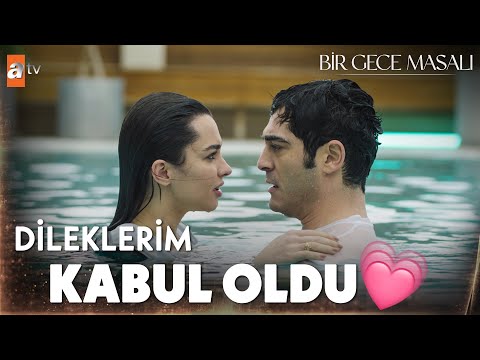 Mahir ve Canfeza'nın havuzda yaşadığı romantik dakikalar... 💕- Bir Gece Masalı 23. Bölüm