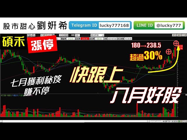 0728廣播題目【股市甜心　劉&#23032;希】碩禾強勢漲停，七月獲利秘笈賺不停，快跟上八月好股