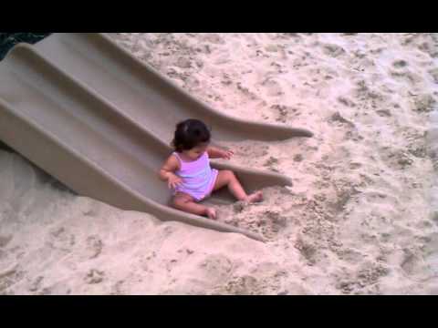Ansley on the playground at Silver Beach in MI