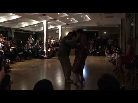 Virginia Pandolfi  and  Jonatan Aguero  are  dancing  to  a  tango