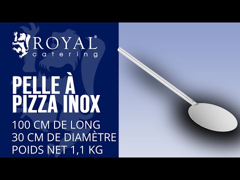 Vidéo - Pelle à pizza inox - 100 cm de long - 30 cm de diamètre