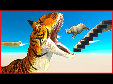 WHO can AVOID FALLING SPIKE and JUMP over DINO and WHALES - Animal Revolt Battle Simulator