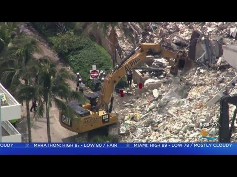 First Responders Work Tirelessly At Condo Collapse Site