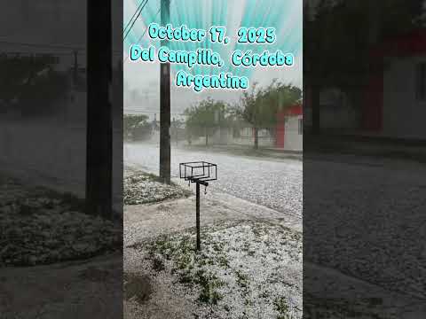 October 17, 2025, Del Campillo, Córdoba, Argentina. A severe hailstorm struck the town