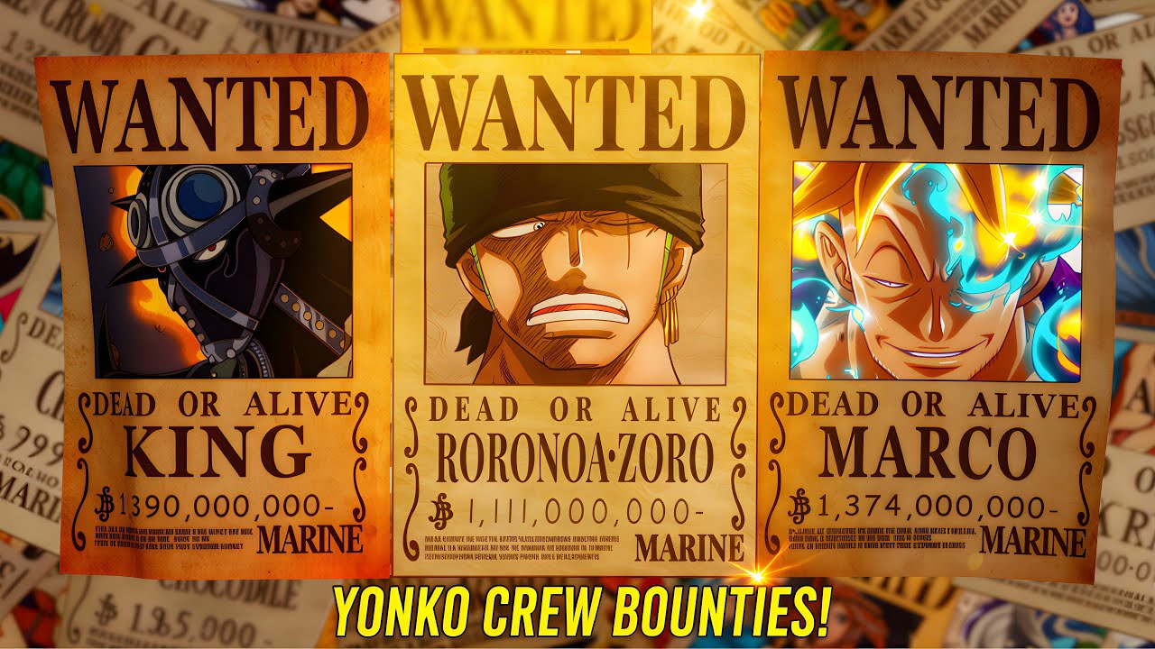 Every Known Bounty of the Yonko Crews in One Piece Revealed