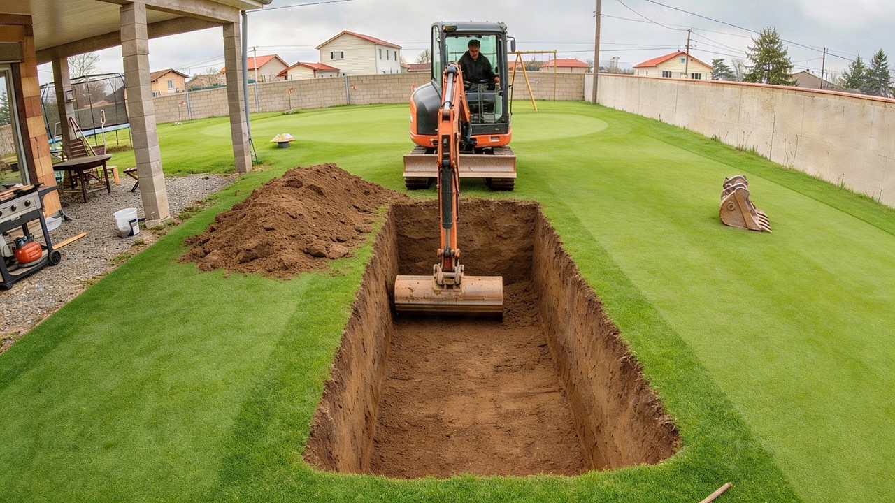 Man Builds Stunning SWIMMING POOL In His Backyard | Start To Finish By @EricLeCarreleur