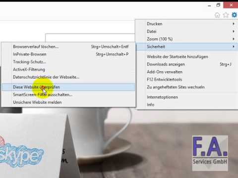 Internet Explorer 10 - Webseiten überprüfen