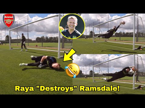 Fight for No.1 Spot!🔥David Raya “Destroys” Aaron Ramsdale in Training Challenge!😂Arsenal Training