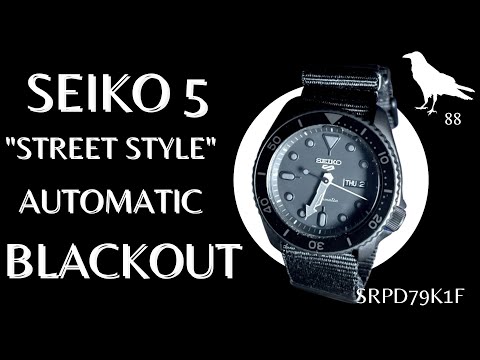 SEIKO 5 "STREET STYLE" STEALTH/ BLACKOUT Watch review, preview | Ref: srpd79k1f