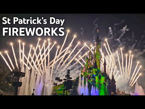 [4K] St Patrick's Day Fireworks 2023 - Disneyland Paris