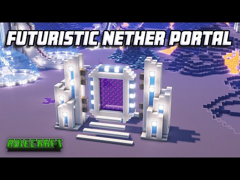 Minecraft: Futuristic Nether Portal TUTORIAL - How to make a Futuristic Nether Portal in Minecraft