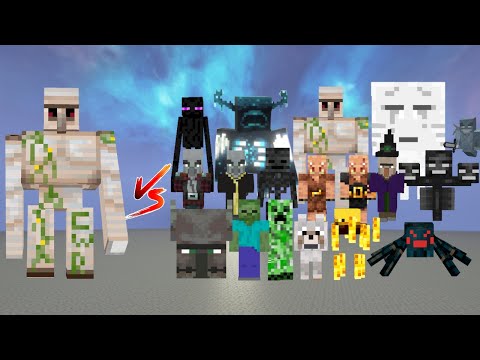 IRON GOLEM VS EVERY MINECRAFT MOB Minecraft Mob Battle