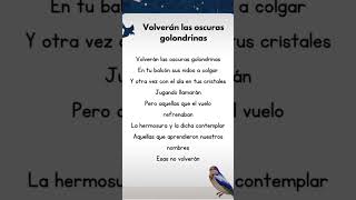 Volverán las oscuras golondrinas. Gustavo Adolfo Bécquer.