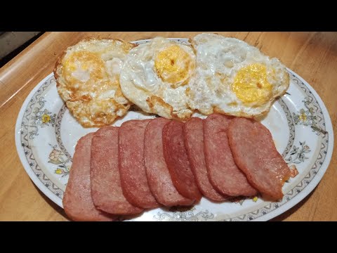 American Style Breakfast Spam & Egg / How to Fried  Spam / How to Fried Sunnyside Egg
