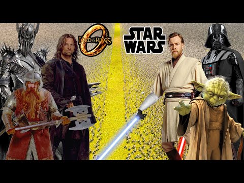 Every STAR WARS Hero VS Every LORD OF THE RINGS Hero! - UEBS 2: Ultimate Epic Battle Simulator 2