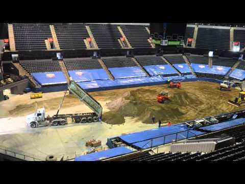 Building a monster truck arena with 100 loads of dirt in 40 seconds