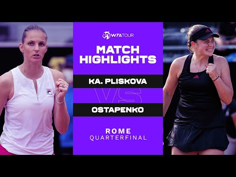 Теннис Karolina Pliskova vs. Jelena Ostapenko | 2021 Rome Quarterfinal | WTA Match Highlights