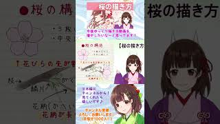 【桜の描き方】みんなで桜の絵を描こ～！！#shorts