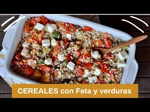 Cereales con queso Feta y verduras