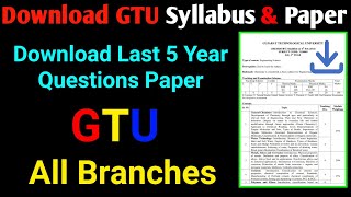 How to Download gtu paper | how to download gtu syllabus | gtu Latest video | gtu syllabus | #gtu
