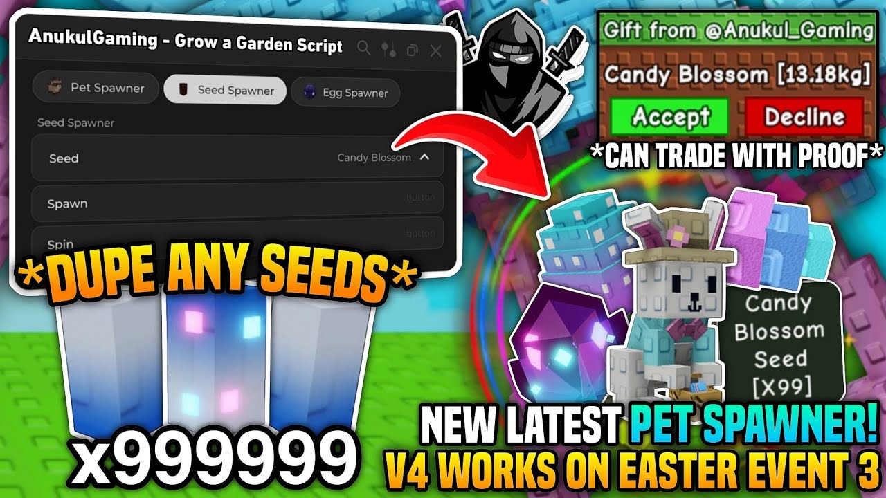 [🍬] NEW PET SPAWNER! 🤑 Grow a Garden 🌶️ Script! • No Key 🔥 *UNPATCHED* ✅ 100% Work🌈 - Anukul Hub V4