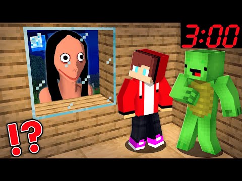 JayJay & Mikey - Minecraft - MOMO ATTACK HOUSE JJ and Mikey At Night 3 AM in Minecraft - Maizen