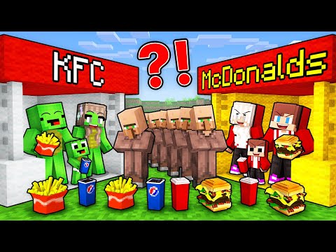 JJ and Mikey: KFC vs MCDONALDS Family Battle in Minecraft - Maizen