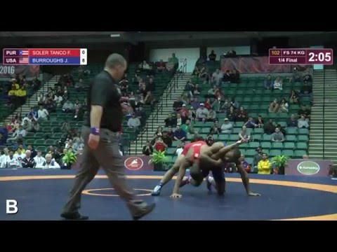1/4 FS - 74 kg: F. SOLER TANCO (PUR) v. J. BURROUGHS (USA)