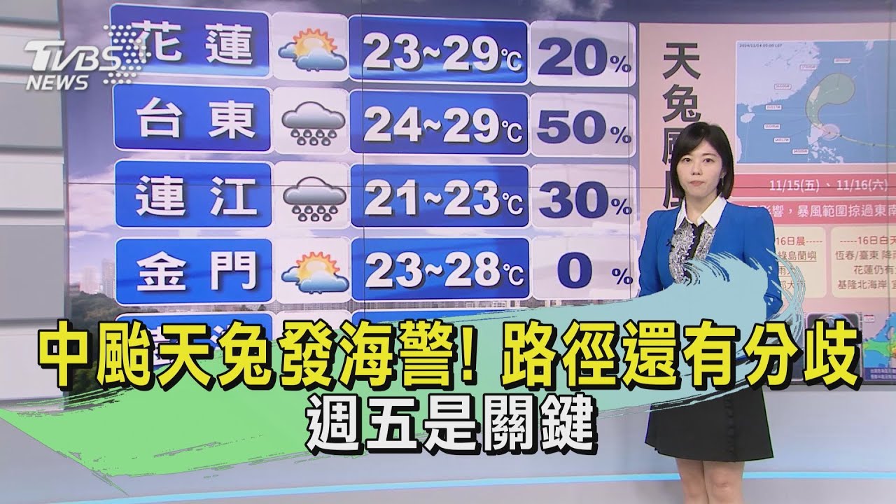 天氣／中颱天兔發海警！路徑還有分歧　週五是關鍵 