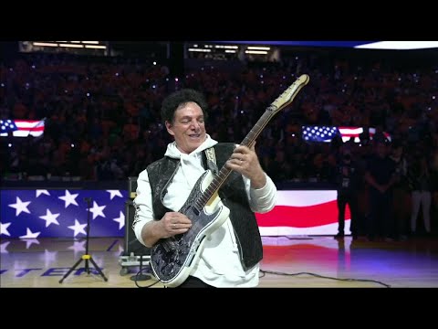 Journey's Neal Schon performs the National Anthem during Game 1 of the 2022 NBA Finals | NBA on ESPN