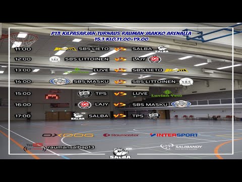 Salibändyn P13 kilpasarjan turnaus Rauman Jaakko Arenalla 15.1.2022.