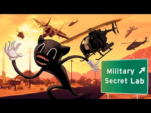 Cartoon CAT Escapes MILITARY BASE in GTA 5! (GTA Mods)