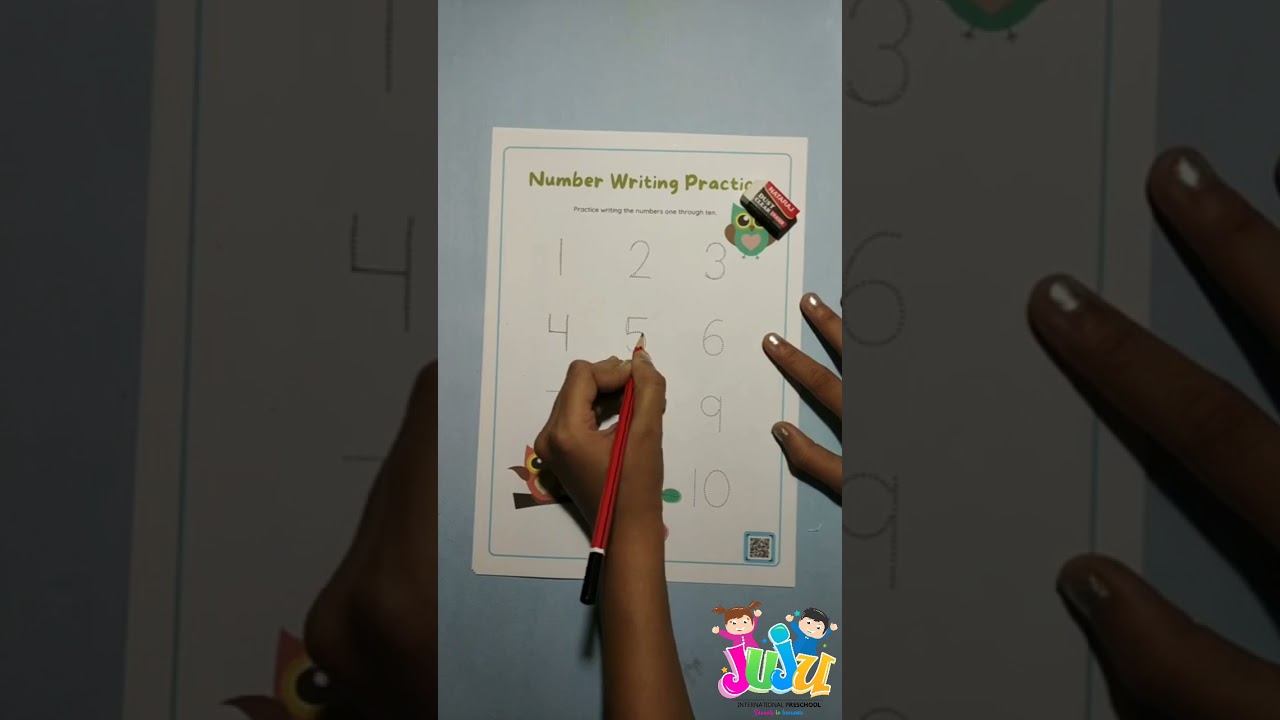 Trace number- worksheet for children