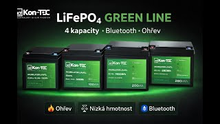 *❄️Baterie Kon-Tec KT-LFP12200-GL Green Line Lithium-železo-fosfátová LiFePO4 baterie 12V, 12,8V 200Ah, 2560Wh - Wireless BMS System + funkce ohřevu baterie | Aplikace v češtině