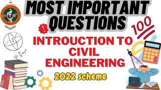 VTU Introduction to Civil Engineering IMP QUESTIONS(22 scheme),1st sem vtu important qns