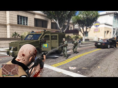 GTA V RHPD Police Shootout + 10 Star Cop Chase Escape (RDE 4.1.2 Expansion)