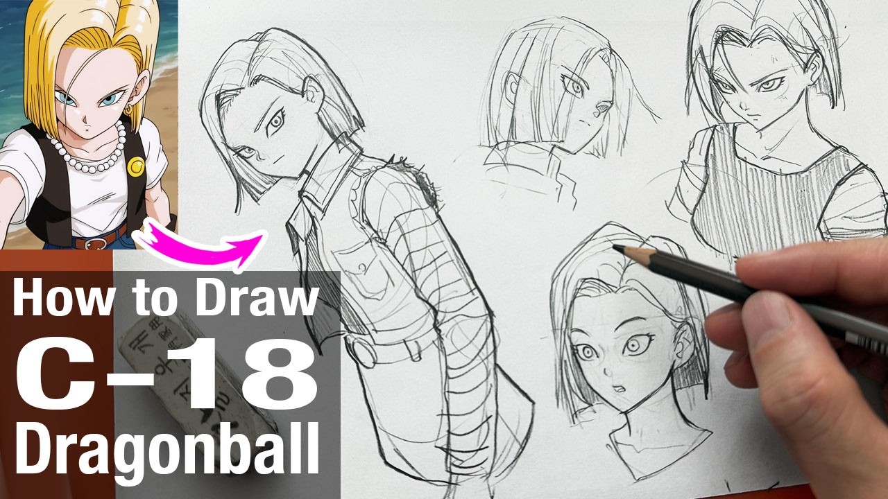 Jak narysować Androida 18 z Dragon Ball