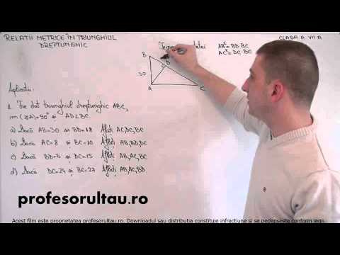 probleme rezolvate cu teorema catetei - profesorultau.ro