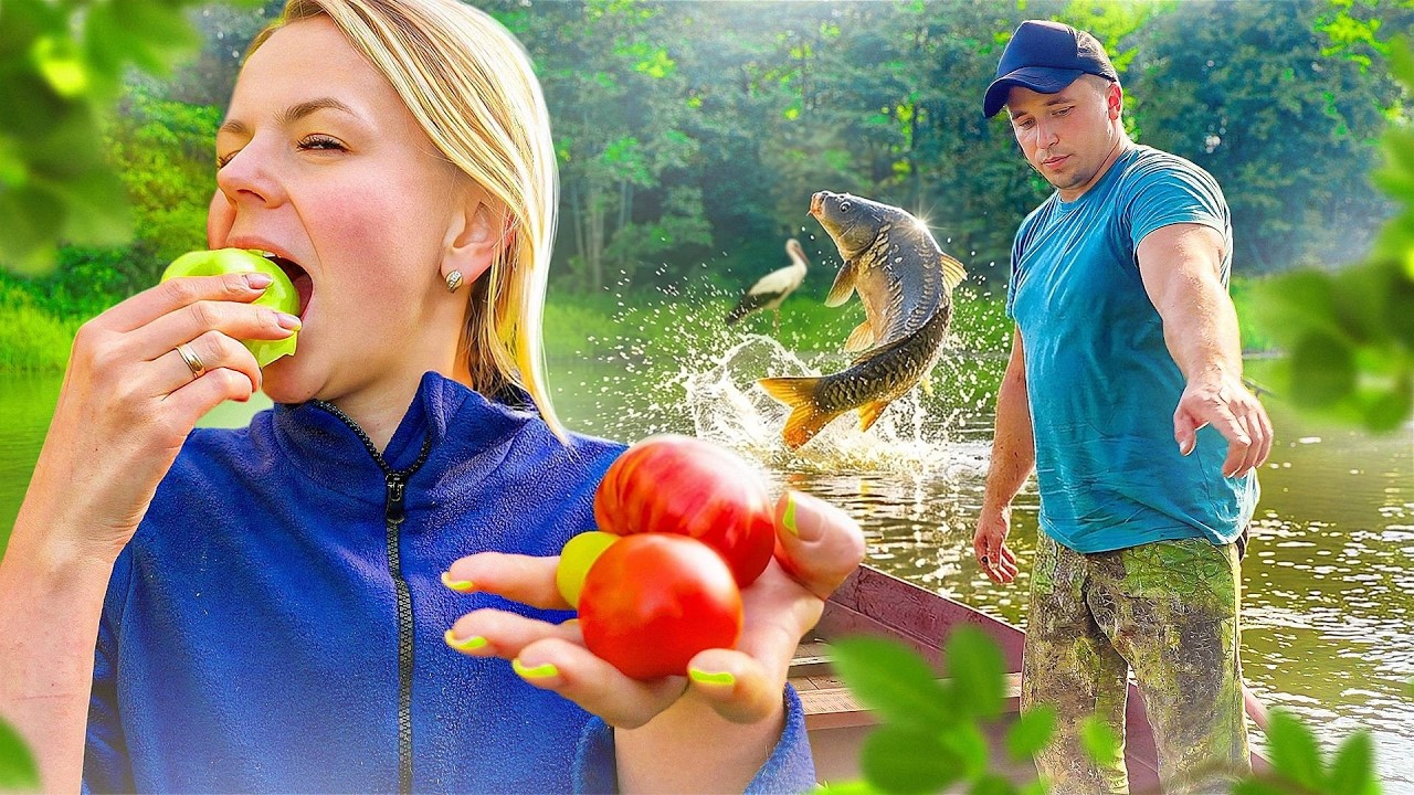 СПЛАВ В ЛЕСУ НА ДЕРЕВЯННОЙ ЛОДКЕ И ПЕРВЫЙ УРОЖАЙ! ЛУЧШИЕ ТОМАТЫ И ЧТО ЗА ПЕРЦ?