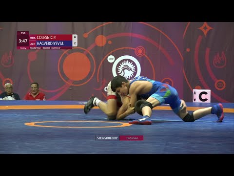 1/4 FS - 45 kg: P. COLESNIC (MDA) v. M. HAGVERDIYEV (AZE)