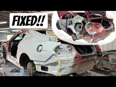 Destroyed Mustang Gets A New Quarter Panel!! Ready For Paint!