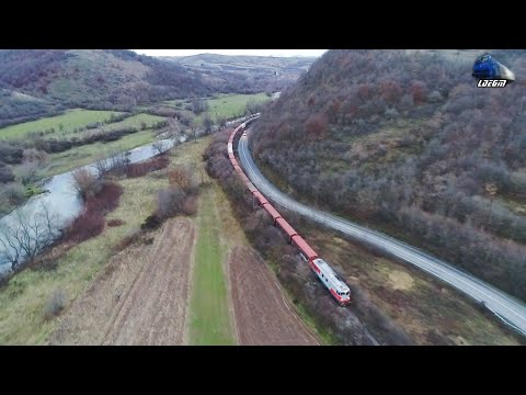 🚁📹LDE2100 60-1317-6 & Marfar CFR MARFĂ Freight Train in Defileul Crișului Negru Canyon - 09 Dec 2020
