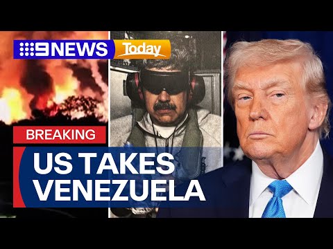 US captures Venezuelan President Nicolás Maduro in military operation | 9 News Australia