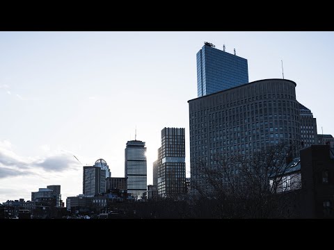Flying a drone off a rooftop in Boston.