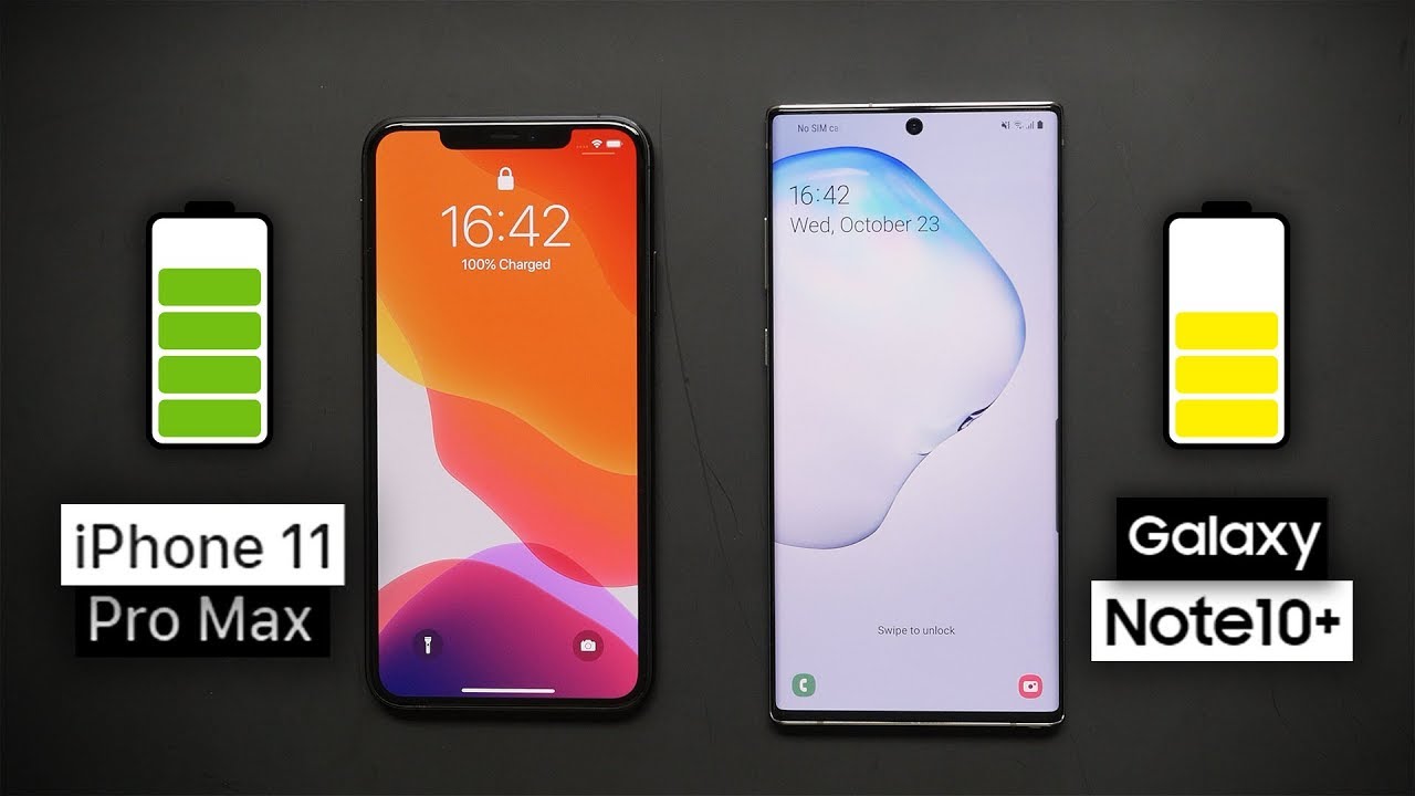 iPhone 11 Pro Max vs Galaxy Note 10+: Battery Drain Test & Charging Speed Test