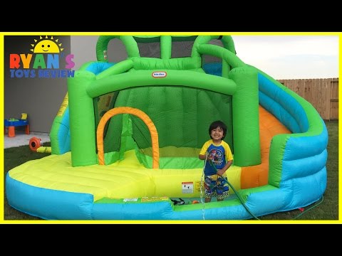 GIANT INFLATABLE SLIDE for kids Little Tikes  Bounce House Video