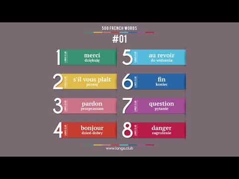 #01 - Język FRANCUSKI - 500 podstawowych słów. Kurs języka francuskiego.